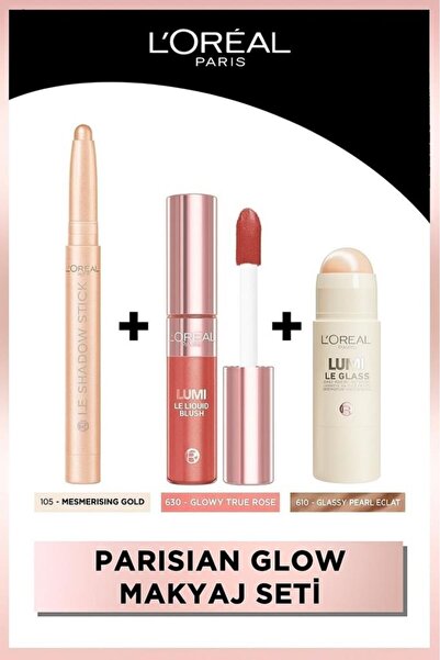 L'Oreal Paris Parisian Glow Makyaj Seti Le Shadow Stick Göz Farı + Lumi Blush...