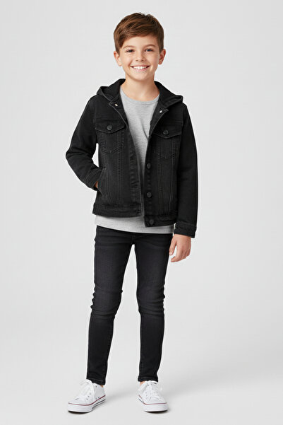 Mutlu Kids Mutlu Kapşanlu Erkek Kot Gömlek