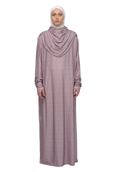 Altobeh فستان صلاة حجاب ليكرا عملي من قطعة واحدة مزين بالزهور وأكمام قابلة لل...