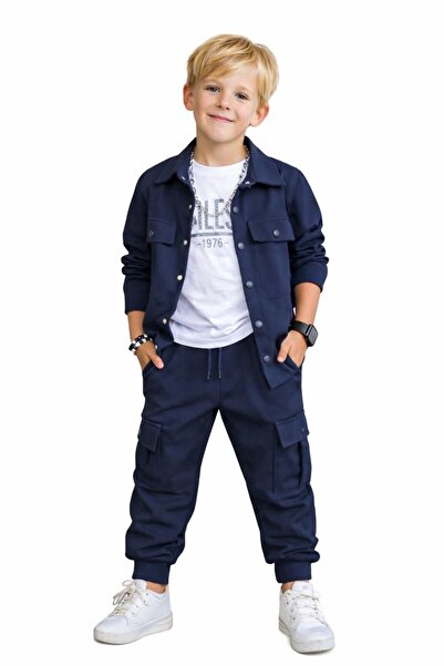 RAPAPA Boys' 3-Piece Sportswear Set – Green Jacket, Jogger Bottoms, and Basic...