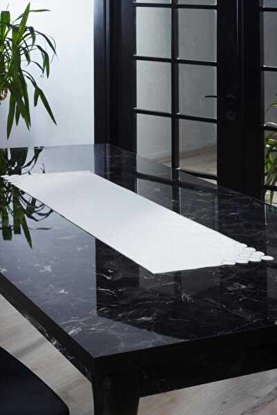 caka home design Keten Efektli Taş Runner Amelia Serisi