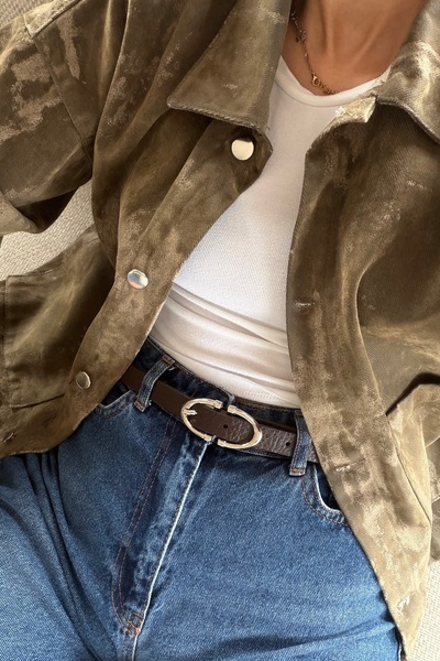 keisy Callia Silver Buckle Women's Belt