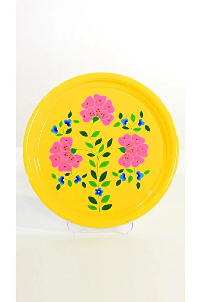 DEDEMİN EMAYELERİ Tepsi Sarı Çiçek (33 Cm)