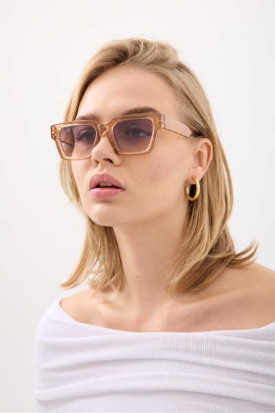 Chunky Frame Aloer Nude Mink Square Unisex 2025 New Season Sunglasses