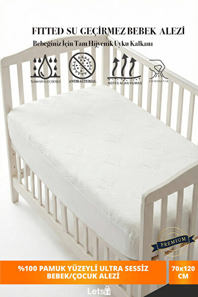 Letsii %100 Pamuk Yüzeyli Sıvı Geçirmez Bebek ve Çocuk Yatak Alezi | Ultra Se...