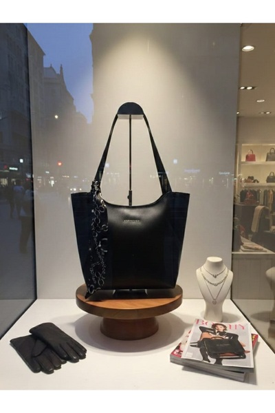 STEEP POLO STEEP POLO ΜΑΥΡΗ Γυναικεία τσάντα χειρός και ώμου με φερμουάρ και ...