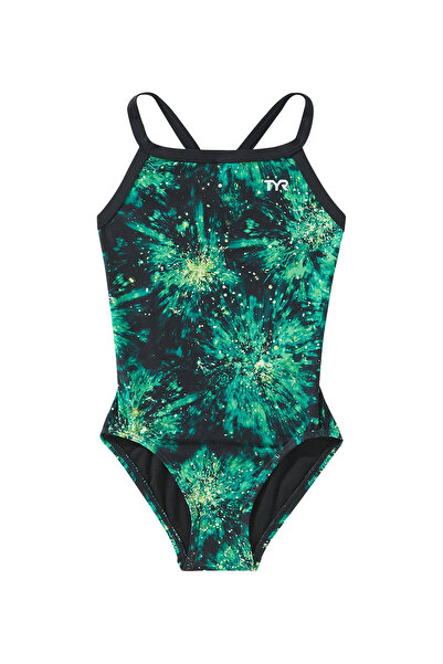 TYR Durafast Lite® Diamondfit Kız Çocuk Mayo - Radiant Flare - Yeşil - 22 - S...