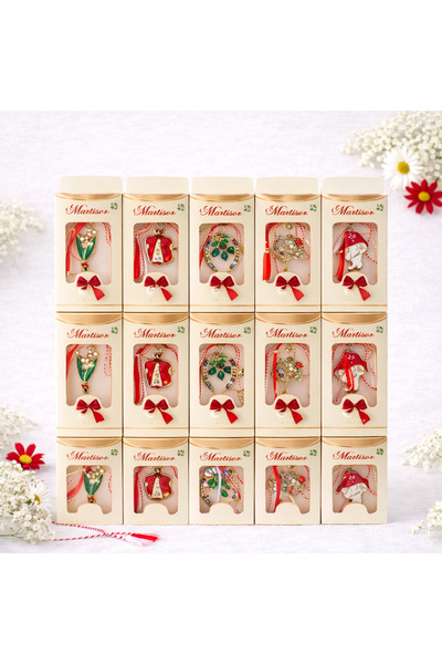 OEM Set de 30 de broșe metalice cu mărțișor în cutie specială cu mesaj, cadou...