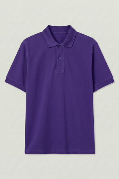 Çapıt %100 Pamuk Polo Yaka Mor Kısa Kollu Okul Ve Günlük Kullanıma Uygun Tişört