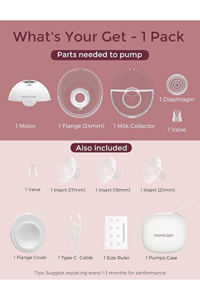 Momcozy Göğüs Pompası Elektrikli Taşınabilir Eller Serbest M5