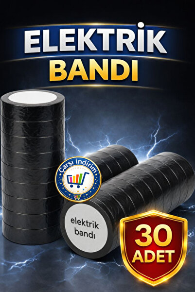 nistabolje 30 Adet Siyah Elektrik Bandı Pratik ve Esnek Kablo Bandı Pvc Izole...