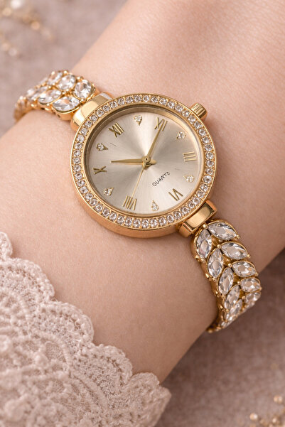 Spectrum ŞIK BALIK SIRTI DETAY KORDONLU TAŞLI KOL SAATİ