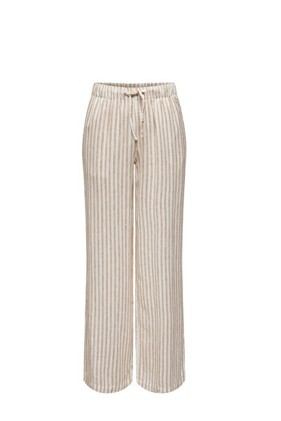 ONLY Relaxed Fit White Women's Linen Trousers15291807