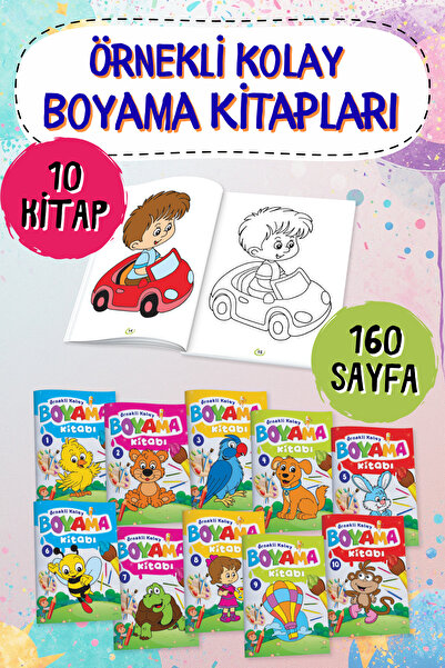 Tandem Yayınları Örnekli Kolay Boyama Kitapları 10'lu Takım