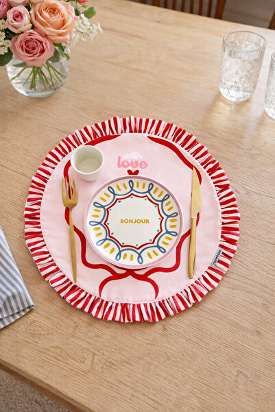 RİTMOHOME Βολάν, Στρογγυλό, Σλόγκαν, Έντυπο, Μοτίβο, Πολύχρωμο, Ριγέ Αμερικάν...