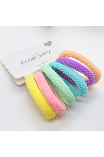 İnDerin Set od 6 mekanih, šarenih, reljefnih gumenih kopči