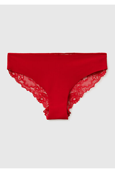 United Colors of Benetton Chiloți bikini din dantelă roșie pentru femei