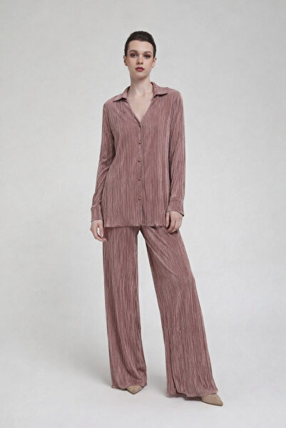 codemark طقم نسائي: قميص بأكمام طويلة وبنطلون واسع الساقين