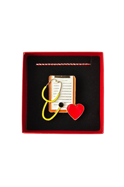 Abundo Stethoscope Brooch with Prescription