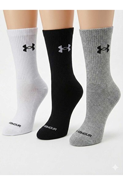 NoNameStore7 Long socks, pack of 6, cotton blend, black/optical white/grey. O...