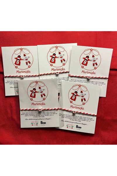 BAE ATOLYE هدية سوار الحظ المكون من 5 قطع مع بطاقة على شكل قلب مارتينيشكا
