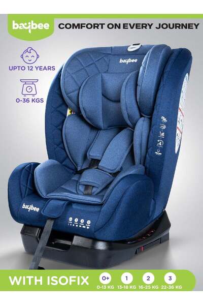 BAYBEE Convertible Baby Car Seat with ISOFIX, 3 Position Recline, Headrest Ad...
