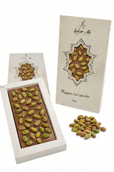 Sütlü antep fıstıklı tablet çikolata 100g e