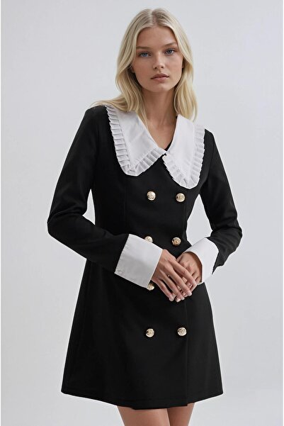 Lijuri Rochie scurtă cu mâneci și dungi guler tip Peter Pan 2973