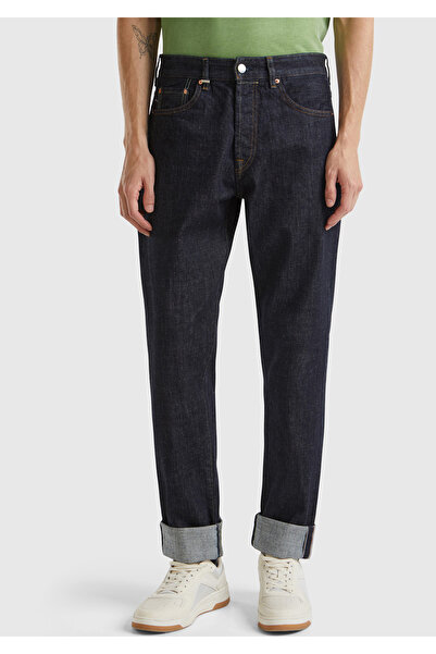 United Colors of Benetton Men's anthracite 100% cotton cuffed denim jeans