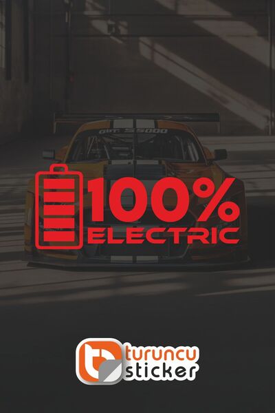 Turuncu Sticker 100% Electric Sticker Label 20X8 cm – Vehicle – Motor – Lapto...