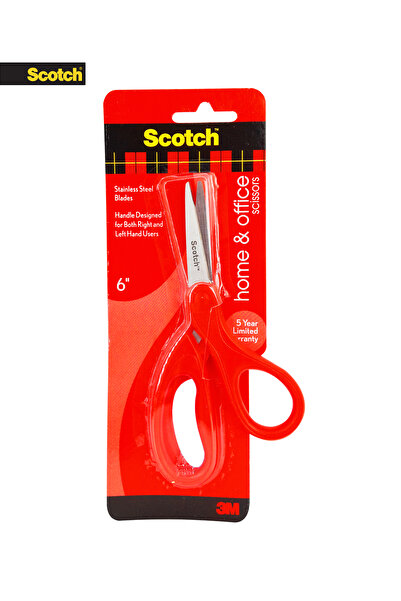 Scotch 6-Inch Home & Office Scissors – Stainless Steel Blades, Ambidextrous H...