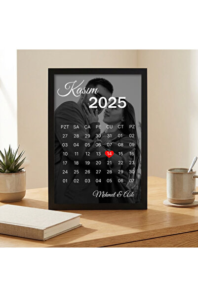 artemoris Kişiye Özel Tarihli Takvim Poster | İsimli Çerçeveli Fotoğraf Anı T...