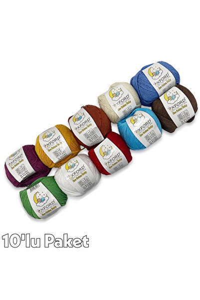 Oxford İplik 10'lu Karışık Renkli Paket Eco Cotton Baby - MIX-06 Toplam 500gr