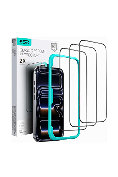 ESR Sticlă securizată pentru iPhone 17 Pro, neagră [Pachet de 3]