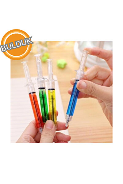 BULDUK Şırınga Görünümlü Versatil Kalem 0.7 mm 4’lü Set | İğne Model Eğlencel...