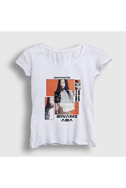 Presmono Women's White Camera Enami Asa Babymonster T-Shirt 591133Tt