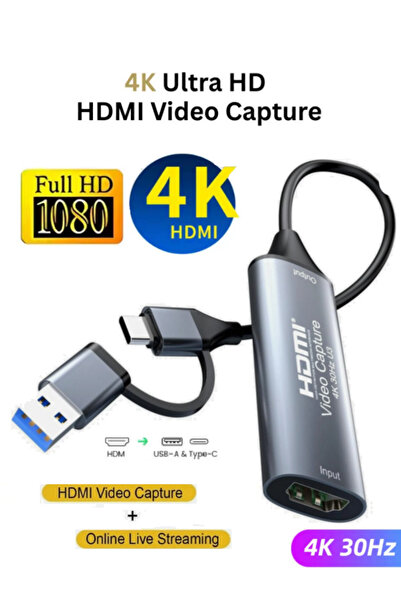 Vwin HDMI Video Görüntü Yakalama USB3.0 / Type-C to HDMI 1080P 4K@30Hz Video ...