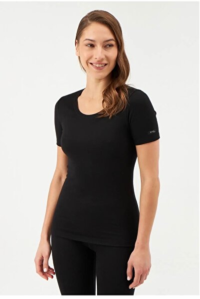 Dagi Siyah Kadın Termal Kısa Kollu Üst