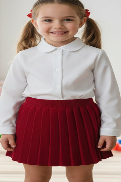 Meriç bebe Fusta de tendință din tricotaje plisate cu talie elastică pentru fete