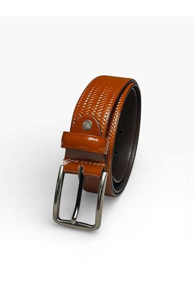 G-Atlantic Men’s 35mm Genuine Leather Formal Belt – Woven Textured Finish, Of...