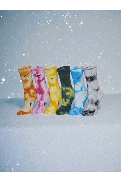 NoNameStore7 Set of 6 long cotton blend training socks, Multicolor, One Size