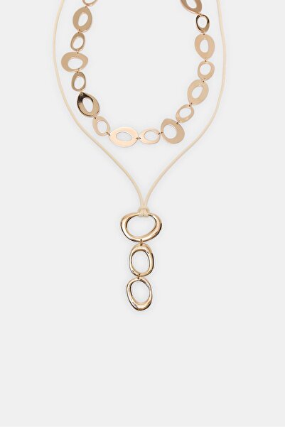 Stradivarius Set of 2 circular necklaces