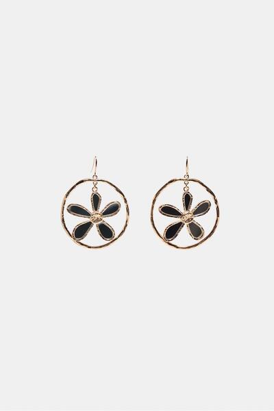 Stradivarius Flower hoop earring