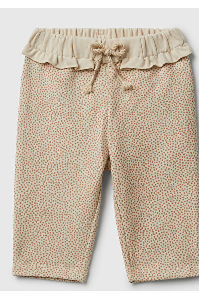 United Colors of Benetton Baby Beige All-Over Patterned Logo Label Waist Ruff...