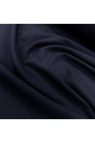 Atlas Kumass Lacivert Kumlu Krep Kumaş