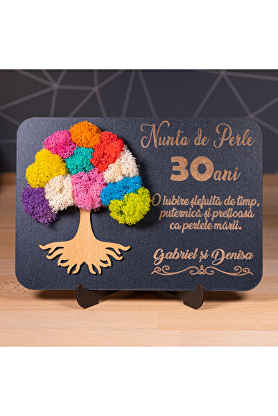 Creators of Crafts Wedding anniversary gift with lichens -30 Years - Pearl We...