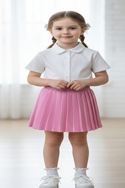 Meriç bebe Fusta de tendință din tricotaje plisate cu talie elastică pentru fete