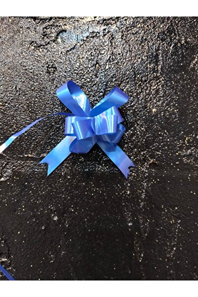 ÇINARASYADAHOME Mavi Çek Fiyonk 10x10 Hediye Paketi ve Buket Süsleme İçin Pra...