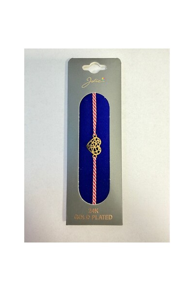 JOLIE Gold Plated Bracelet 24k, Red String, Model 5