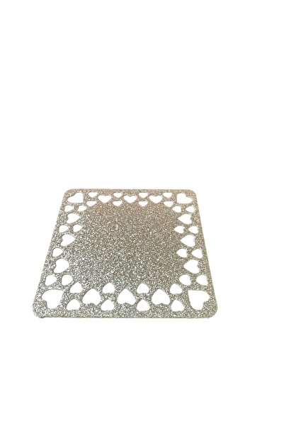 OEM Set of 6 Cup Holders, 10 cm x 10 cm, Heart Pattern, Gold